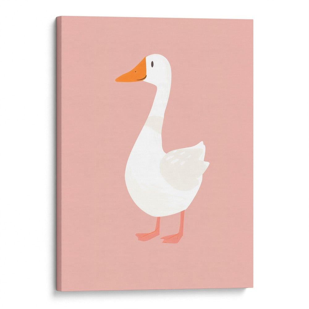 Ganzo blanco en fondo rosa