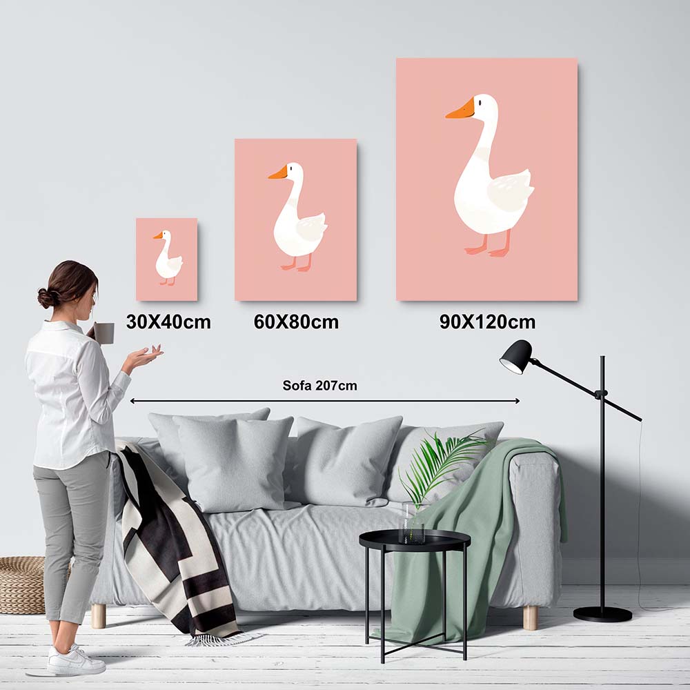 Ganzo blanco en fondo rosa