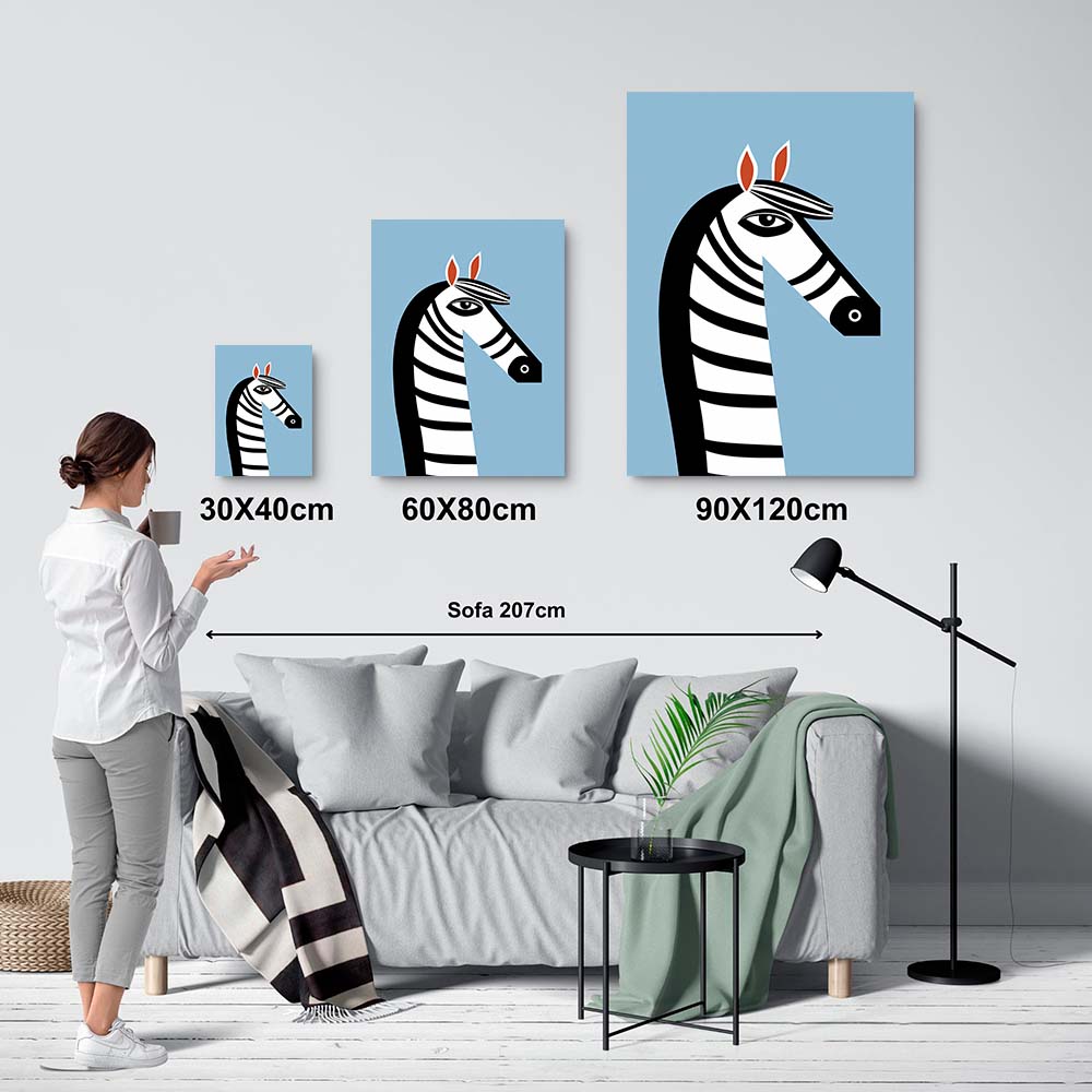 Zebra y azul