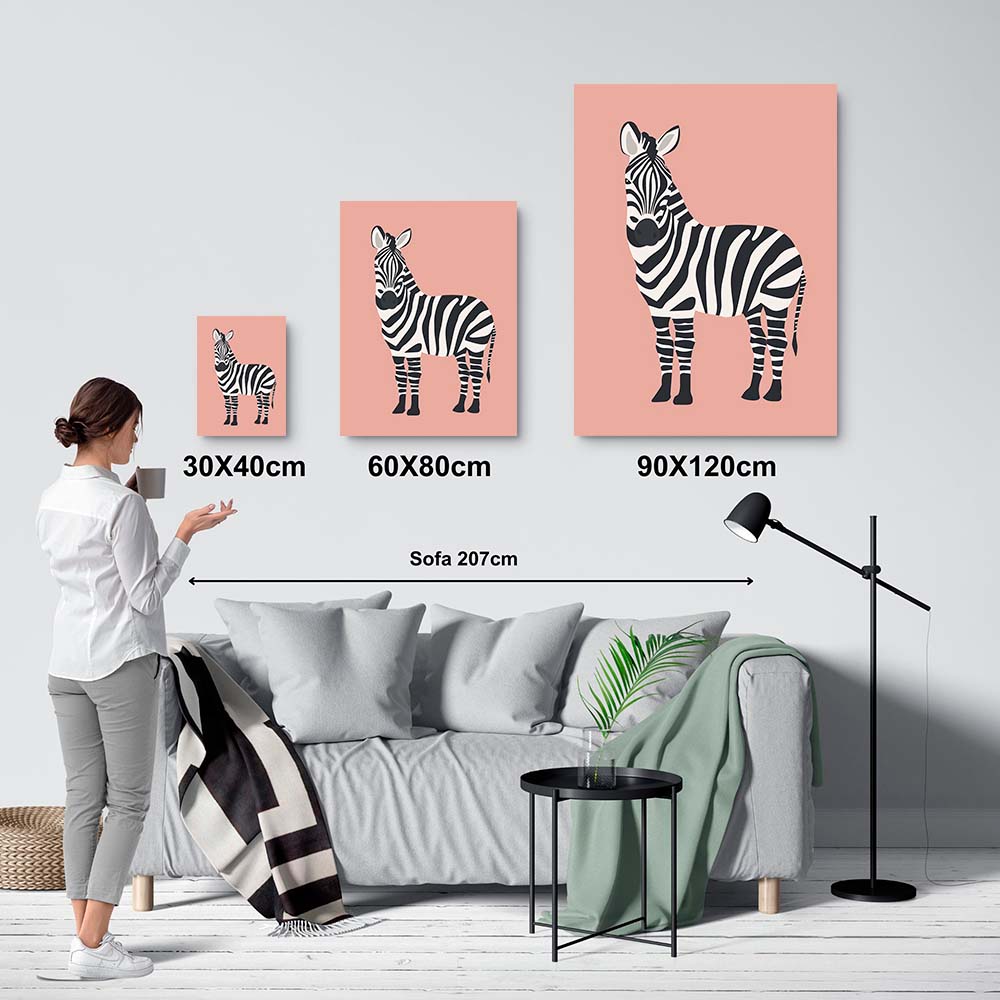 Zebra en fondo rosa
