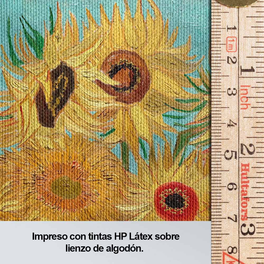 Florero con Doce Girasoles