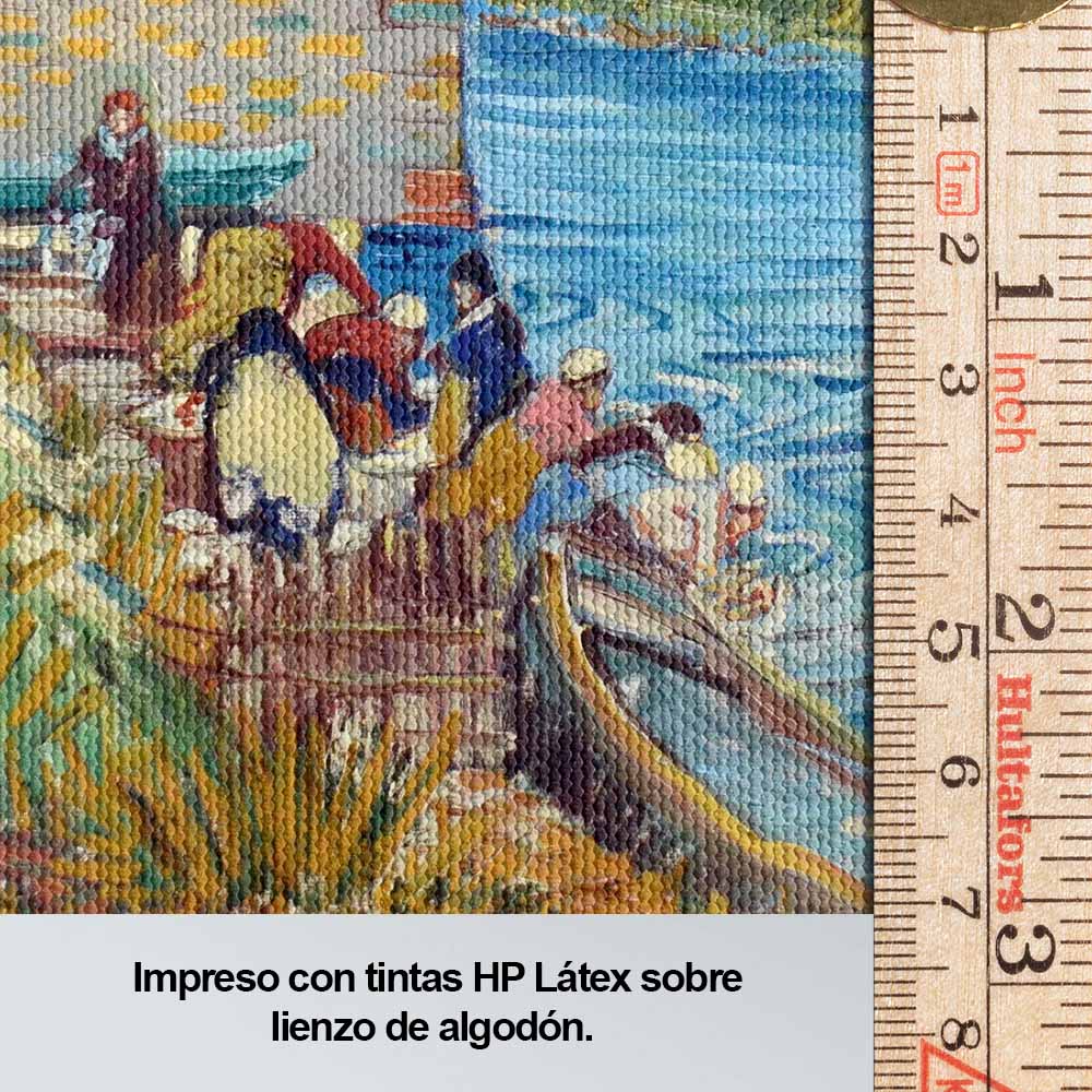 El puente Langlois en Arles con mujeres lavando