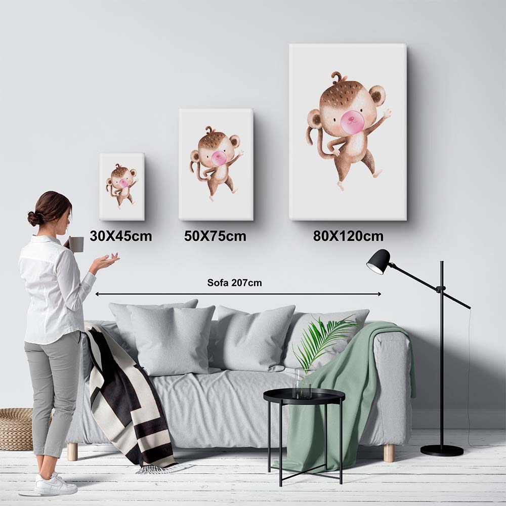 Cuadro Decorativo - Mono en Acuarela